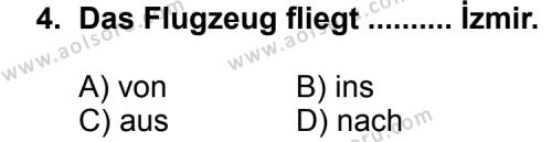 Seçmeli Yabancı Dil Almanca 5 Dersi 2011 - 2012 Yılı 3. Dönem Sınav Soruları 4. Soru