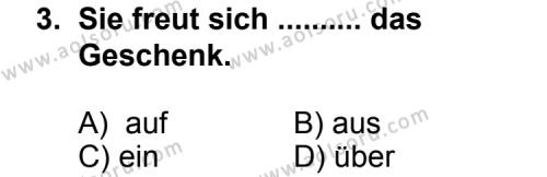 Seçmeli Yabancı Dil Almanca 5 Dersi 2012 - 2013 Yılı 3. Dönem Sınav Soruları 3. Soru