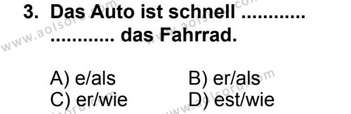 Seçmeli Yabancı Dil Almanca 5 Dersi 2013 - 2014 Yılı 1. Dönem Sınav Soruları 3. Soru