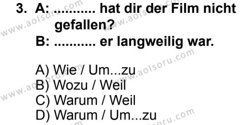 Seçmeli Yabancı Dil Almanca 5 Dersi 2013 - 2014 Yılı 2. Dönem Sınav Soruları 3. Soru