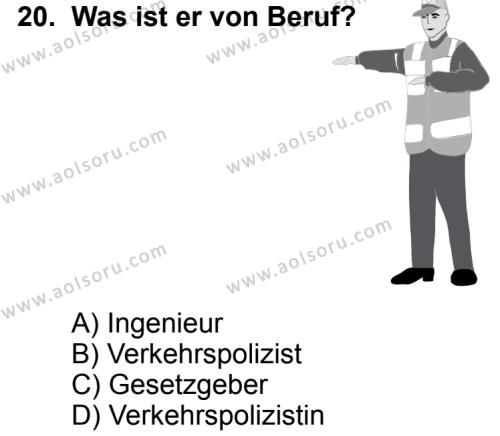Seçmeli Yabancı Dil Almanca 5 Dersi 2013-2014 Yılı 2. Dönem Sınavı 20. Soru