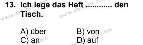 Seçmeli Yabancı Dil Almanca 6 Dersi 2012-2013 Yılı 2. Dönem Sınavı 13. Soru