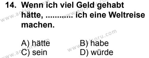Seçmeli Yabancı Dil Almanca 6 Dersi 2012-2013 Yılı 3. Dönem Sınavı 14. Soru