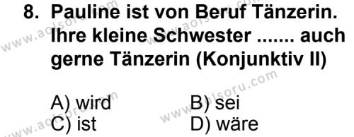 Seçmeli Yabancı Dil Almanca 6 Dersi 2013-2014 Yılı 1. Dönem Sınavı 8. Soru