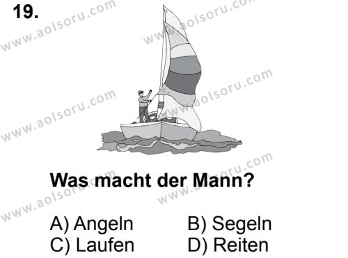 Seçmeli Yabancı Dil Almanca 6 Dersi 2014-2015 Yılı 1. Dönem Sınavı 19. Soru