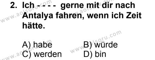 Seçmeli Yabancı Dil Almanca 6 Dersi 2014 - 2015 Yılı 2. Dönem Sınav Soruları 2. Soru