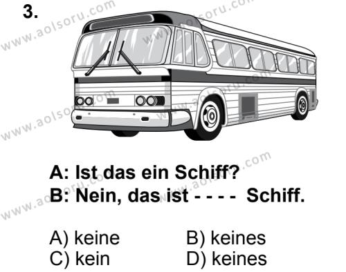 Seçmeli Yabancı Dil Almanca 6 Dersi 2014 - 2015 Yılı 2. Dönem Sınav Soruları 3. Soru