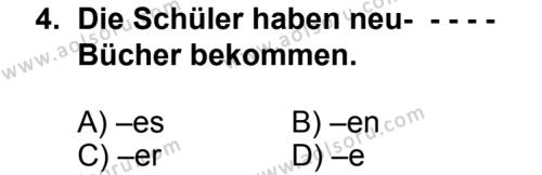 Seçmeli Yabancı Dil Almanca 6 Dersi 2014 - 2015 Yılı 2. Dönem Sınav Soruları 4. Soru