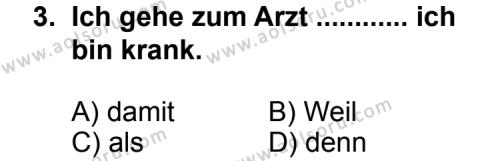Seçmeli Yabancı Dil Almanca 7 Dersi 2011 - 2012 Yılı 2. Dönem Sınav Soruları 3. Soru