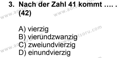 Seçmeli Yabancı Dil Almanca 7 Dersi 2011-2012 Yılı 3. Dönem Sınavı 3. Soru