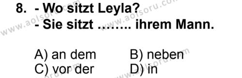 Seçmeli Yabancı Dil Almanca 7 Dersi 2011-2012 Yılı 3. Dönem Sınavı 8. Soru