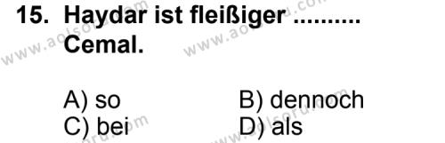 Seçmeli Yabancı Dil Almanca 7 Dersi 2012-2013 Yılı 1. Dönem Sınavı 15. Soru