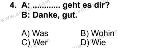 Seçmeli Yabancı Dil Almanca 7 Dersi 2012 - 2013 Yılı 2. Dönem Sınav Soruları 4. Soru