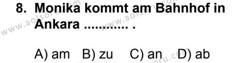 Seçmeli Yabancı Dil Almanca 7 Dersi 2012-2013 Yılı 2. Dönem Sınavı 8. Soru