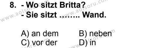 Seçmeli Yabancı Dil Almanca 7 Dersi 2012-2013 Yılı 3. Dönem Sınavı 8. Soru