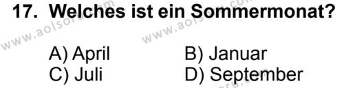 Seçmeli Yabancı Dil Almanca 7 Dersi 2012-2013 Yılı 3. Dönem Sınavı 17. Soru