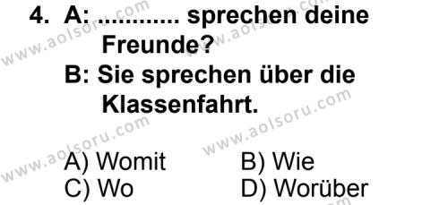 Seçmeli Yabancı Dil Almanca 7 Dersi 2013 - 2014 Yılı 1. Dönem Sınav Soruları 4. Soru