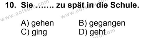 Seçmeli Yabancı Dil Almanca 8 Dersi 2011-2012 Yılı 3. Dönem Sınavı 10. Soru