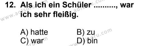 Seçmeli Yabancı Dil Almanca 8 Dersi 2012-2013 Yılı 1. Dönem Sınavı 12. Soru