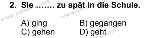 Seçmeli Yabancı Dil Almanca 8 Dersi 2012-2013 Yılı 2. Dönem Sınavı 2. Soru