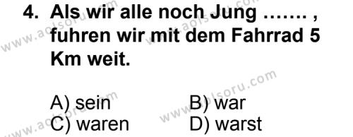Seçmeli Yabancı Dil Almanca 8 Dersi 2012 - 2013 Yılı 2. Dönem Sınav Soruları 4. Soru