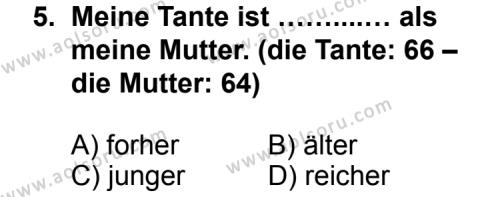 Seçmeli Yabancı Dil Almanca 8 Dersi 2012-2013 Yılı 2. Dönem Sınavı 5. Soru