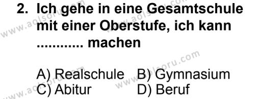 Seçmeli Yabancı Dil Almanca 8 Dersi 2013 - 2014 Yılı 1. Dönem Sınav Soruları 2. Soru