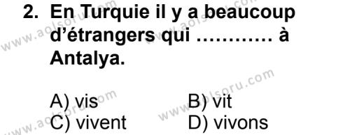 Seçmeli Yabancı Dil Fransızca 3 Dersi 2012-2013 Yılı 2. Dönem Sınavı 2. Soru