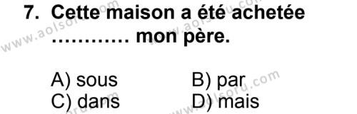 Seçmeli Yabancı Dil Fransızca 3 Dersi 2012-2013 Yılı 2. Dönem Sınavı 7. Soru