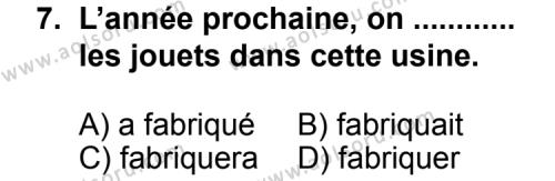 Seçmeli Yabancı Dil Fransızca 3 Dersi 2013-2014 Yılı 1. Dönem Sınavı 7. Soru