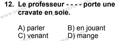 Seçmeli Yabancı Dil Fransızca 3 Dersi 2014-2015 Yılı 3. Dönem Sınavı 12. Soru