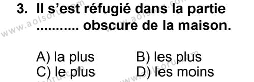 Seçmeli Yabancı Dil Fransızca 4 Dersi 2011 - 2012 Yılı Ek Sınav Soruları 3. Soru