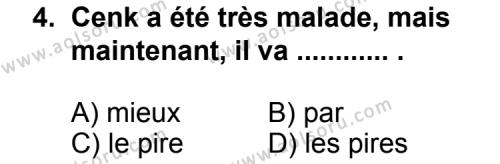 Seçmeli Yabancı Dil Fransızca 4 Dersi 2012 - 2013 Yılı 3. Dönem Sınav Soruları 4. Soru
