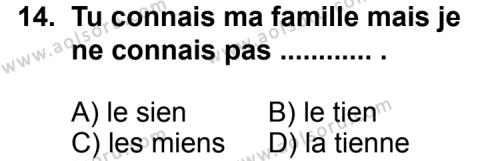 Seçmeli Yabancı Dil Fransızca 4 Dersi 2012-2013 Yılı 3. Dönem Sınavı 14. Soru