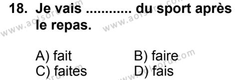 Seçmeli Yabancı Dil Fransızca 4 Dersi 2013-2014 Yılı 2. Dönem Sınavı 18. Soru