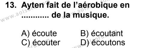Seçmeli Yabancı Dil Fransızca 5 Dersi 2011-2012 Yılı 1. Dönem Sınavı 13. Soru
