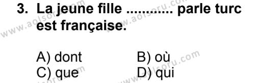 Seçmeli Yabancı Dil Fransızca 5 Dersi 2011-2012 Yılı 2. Dönem Sınavı 3. Soru