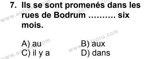 Seçmeli Yabancı Dil Fransızca 5 Dersi 2011-2012 Yılı 3. Dönem Sınavı 7. Soru