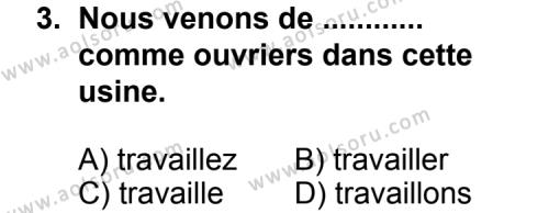 Seçmeli Yabancı Dil Fransızca 5 Dersi 2013 - 2014 Yılı 3. Dönem Sınav Soruları 3. Soru