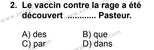 Seçmeli Yabancı Dil Fransızca 6 Dersi 2012 - 2013 Yılı 3. Dönem Sınav Soruları 2. Soru
