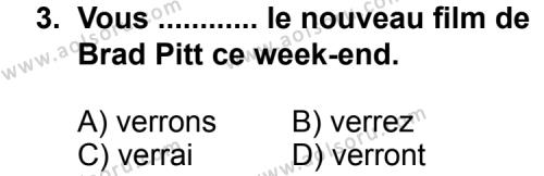 Seçmeli Yabancı Dil Fransızca 6 Dersi 2013-2014 Yılı 1. Dönem Sınavı 3. Soru