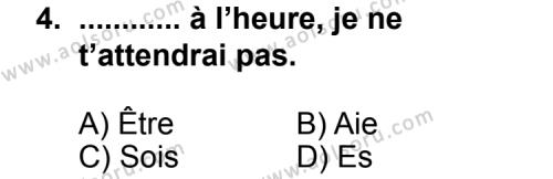 Seçmeli Yabancı Dil Fransızca 6 Dersi 2013 - 2014 Yılı 2. Dönem Sınav Soruları 4. Soru