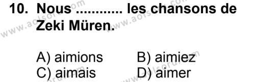 Seçmeli Yabancı Dil Fransızca 6 Dersi 2013-2014 Yılı 3. Dönem Sınavı 10. Soru