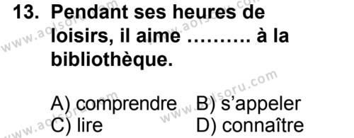Seçmeli Yabancı Dil Fransızca 6 Dersi 2014-2015 Yılı 1. Dönem Sınavı 13. Soru