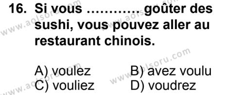 Seçmeli Yabancı Dil Fransızca 7 Dersi 2012-2013 Yılı 2. Dönem Sınavı 16. Soru