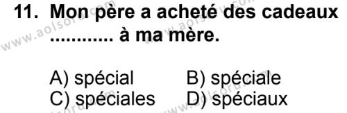 Seçmeli Yabancı Dil Fransızca 7 Dersi 2012-2013 Yılı 3. Dönem Sınavı 11. Soru