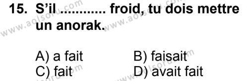 Seçmeli Yabancı Dil Fransızca 7 Dersi 2013-2014 Yılı 2. Dönem Sınavı 15. Soru