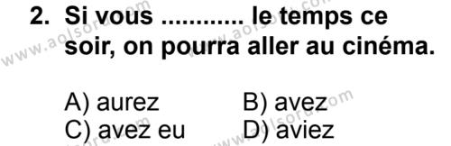 Seçmeli Yabancı Dil Fransızca 7 Dersi 2013 - 2014 Yılı 3. Dönem Sınav Soruları 2. Soru