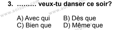 Seçmeli Yabancı Dil Fransızca 8 Dersi 2011 - 2012 Yılı 3. Dönem Sınav Soruları 3. Soru