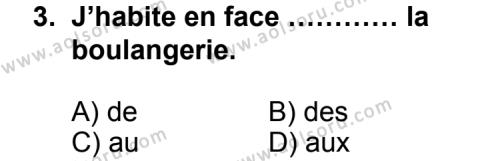 Seçmeli Yabancı Dil Fransızca 8 Dersi 2012 - 2013 Yılı 2. Dönem Sınav Soruları 3. Soru